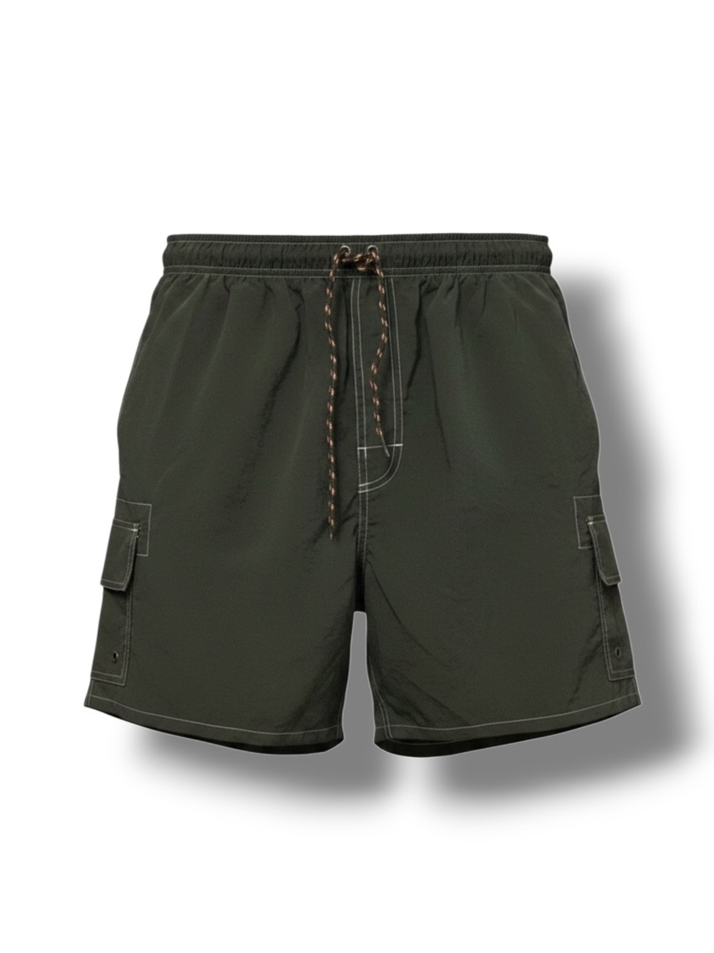Catalina Vintage 90s Mens Swim Trunks, Dark Green, size XL